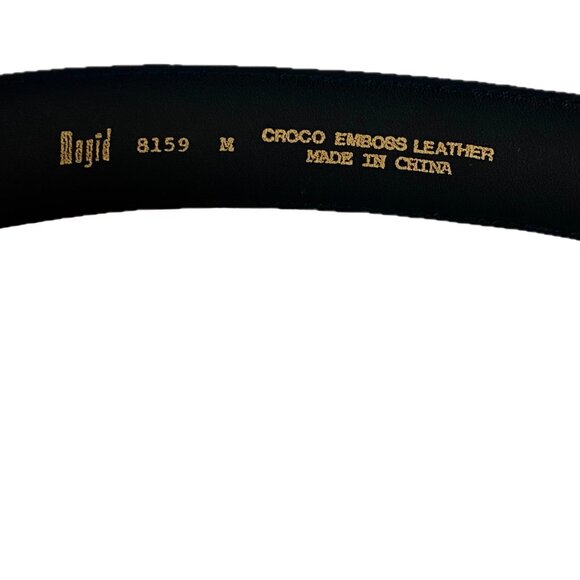 Magid Womens Croc Embossed Black Leather Belt  Size M - Picture 4 of 8